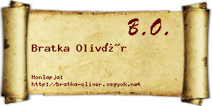 Bratka Olivér névjegykártya